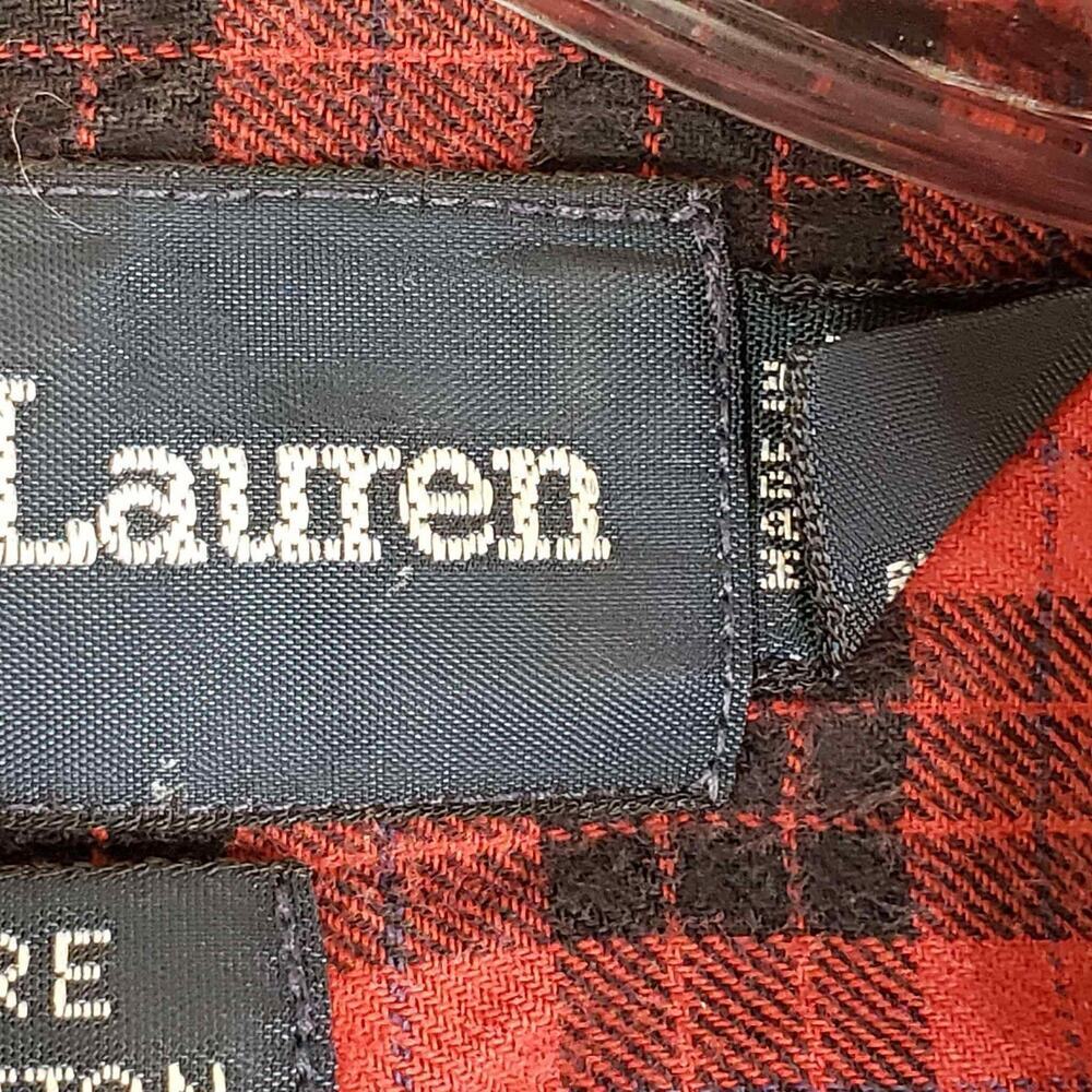Polo Ralph Lauren Shirt Oxford Button Down Mens Large L Red Plaid LS Blaire - Picture 8 of 12
